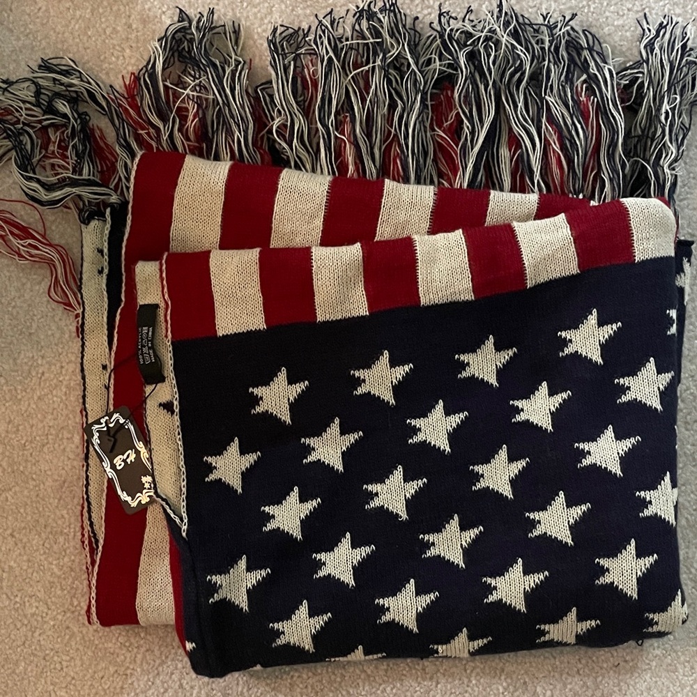 BH Knit Poncho with Stars and Stripes